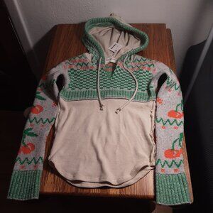 Wee the Free Cherry Print Long Sleeve Hooded Shirt